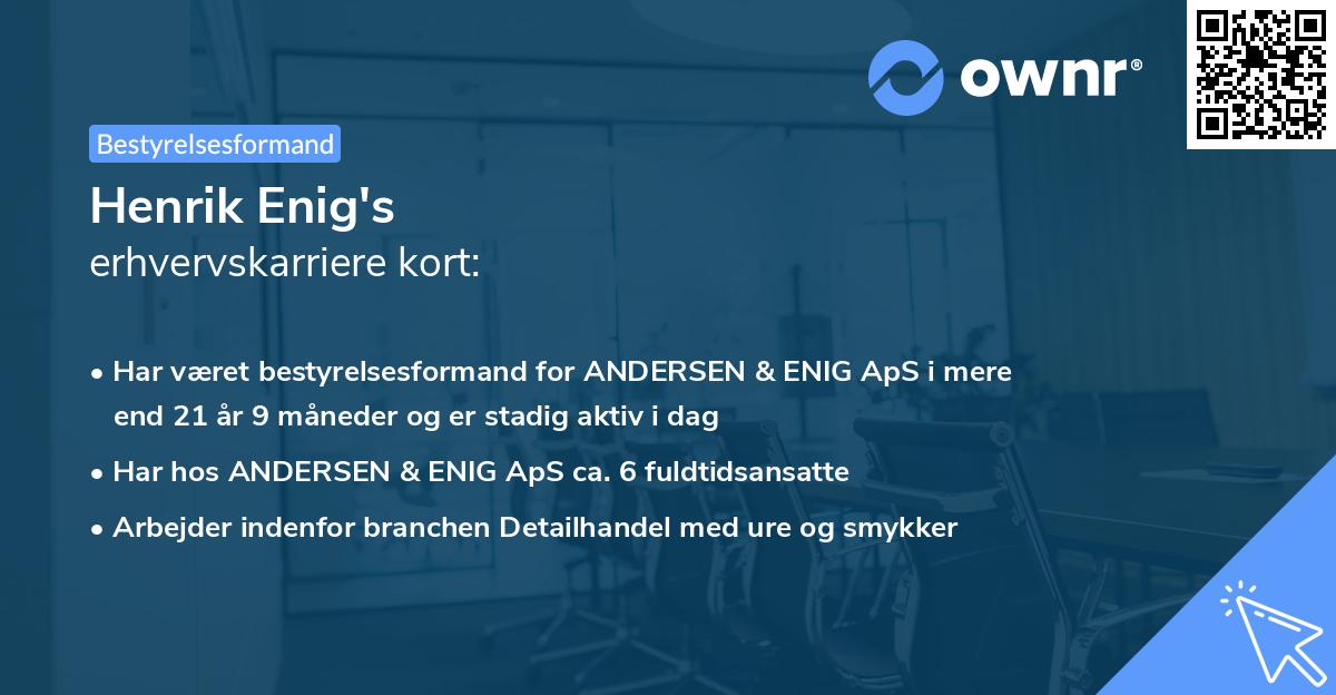 Henrik Enig's erhvervskarriere kort