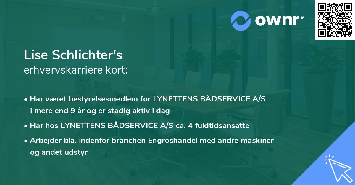Lise Schlichter's erhvervskarriere kort