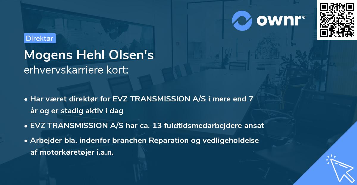Mogens Hehl Olsen's erhvervskarriere kort