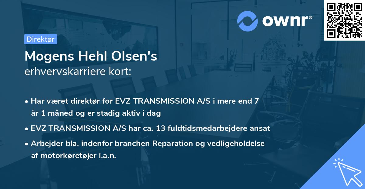 Mogens Hehl Olsen's erhvervskarriere kort