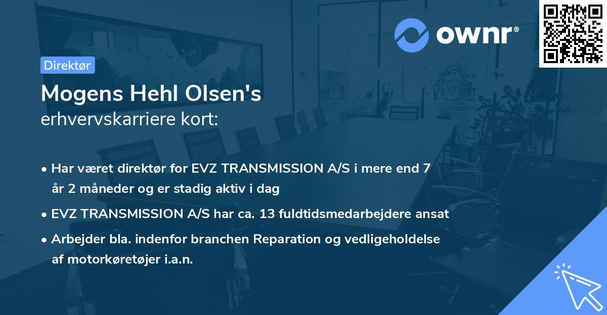 Mogens Hehl Olsen's erhvervskarriere kort