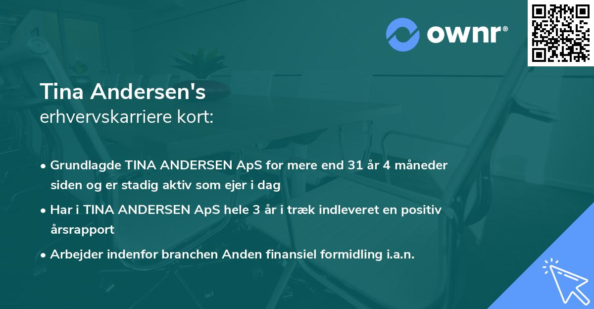 Tina Andersen's erhvervskarriere kort
