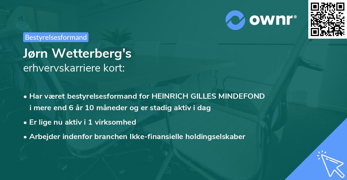 Jørn Wetterberg's erhvervskarriere kort