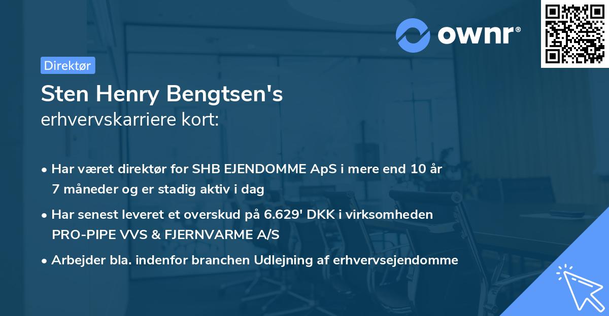 Sten Henry Bengtsen's erhvervskarriere kort