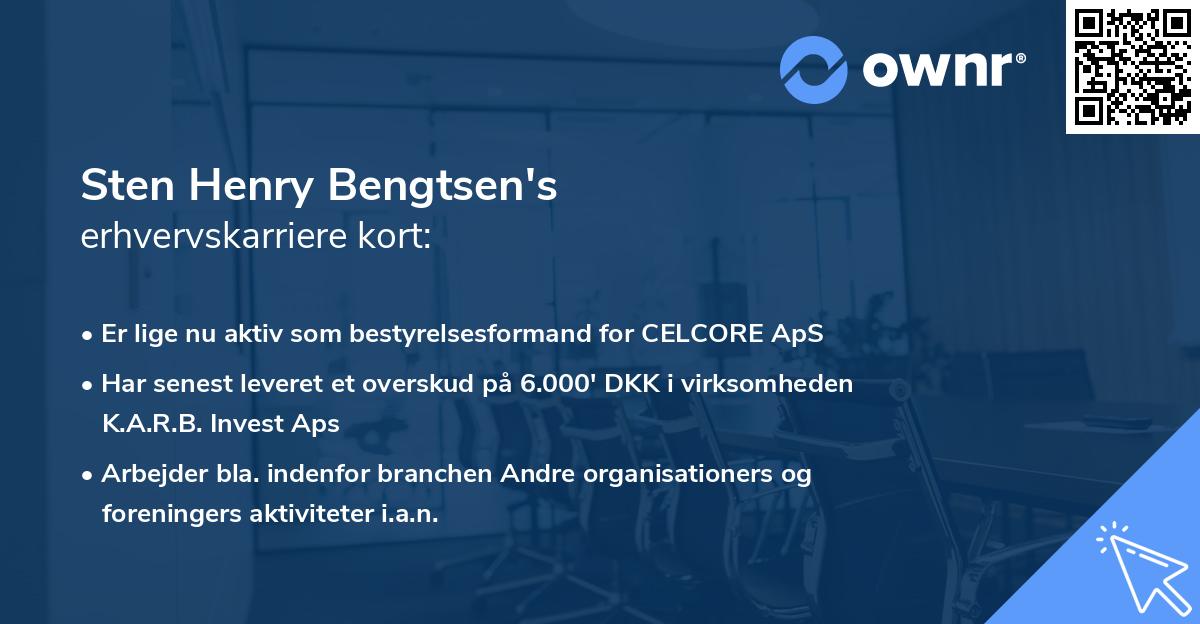 Sten Henry Bengtsen's erhvervskarriere kort