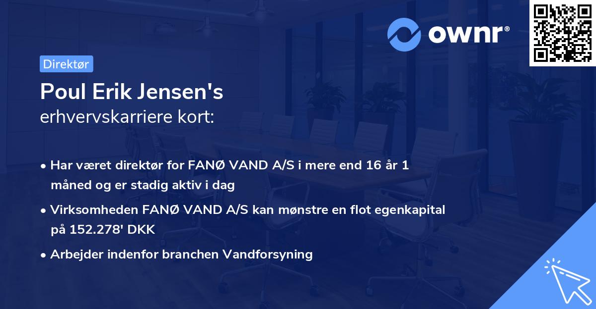 Poul Erik Jensen's erhvervskarriere kort