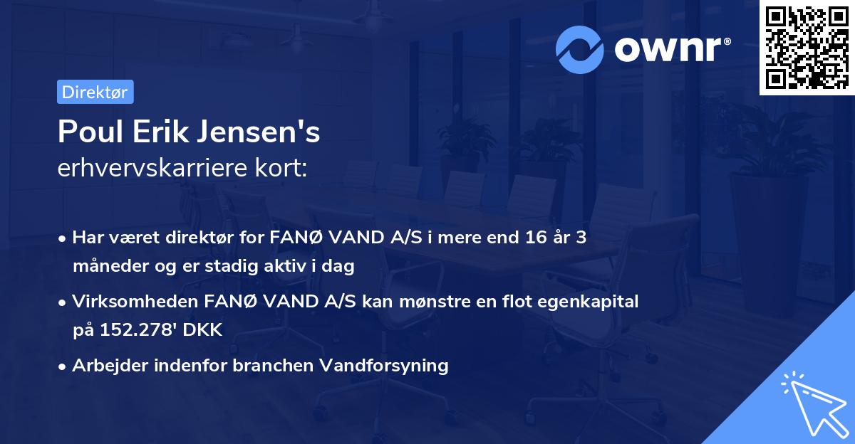 Poul Erik Jensen's erhvervskarriere kort