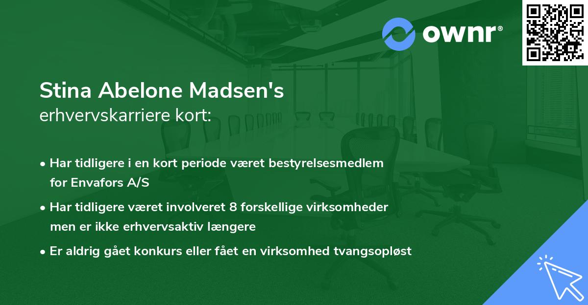 Stina Abelone Madsen's erhvervskarriere kort