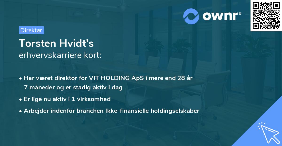 Torsten Hvidt's erhvervskarriere kort