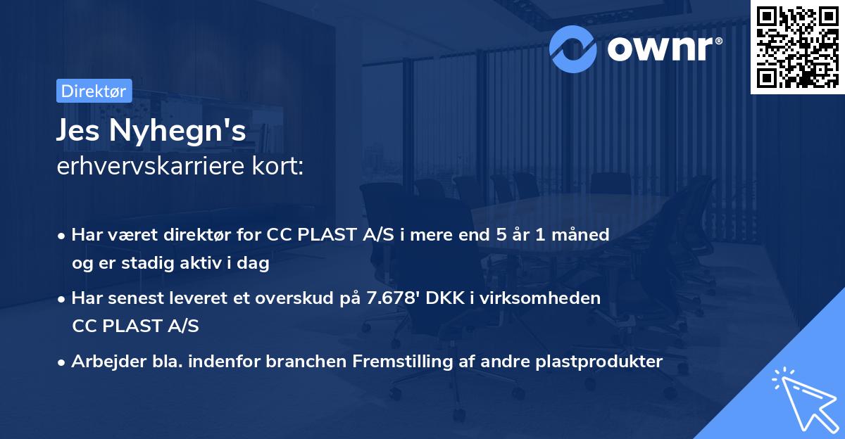 Jes Nyhegn's erhvervskarriere kort
