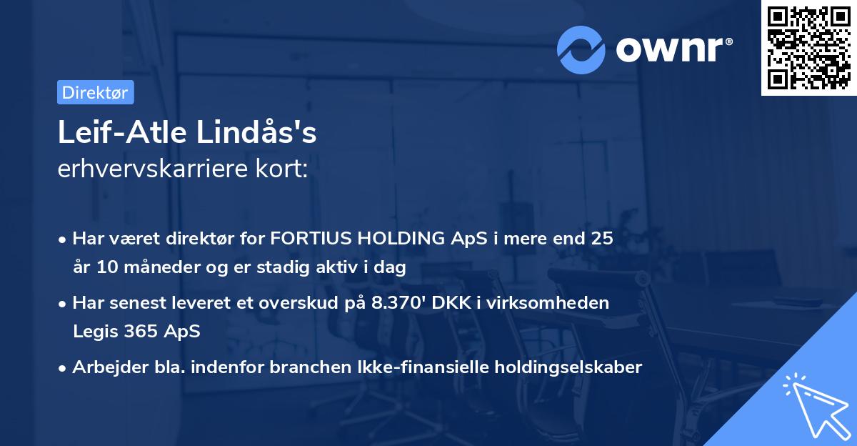 Leif-Atle Lindås's erhvervskarriere kort