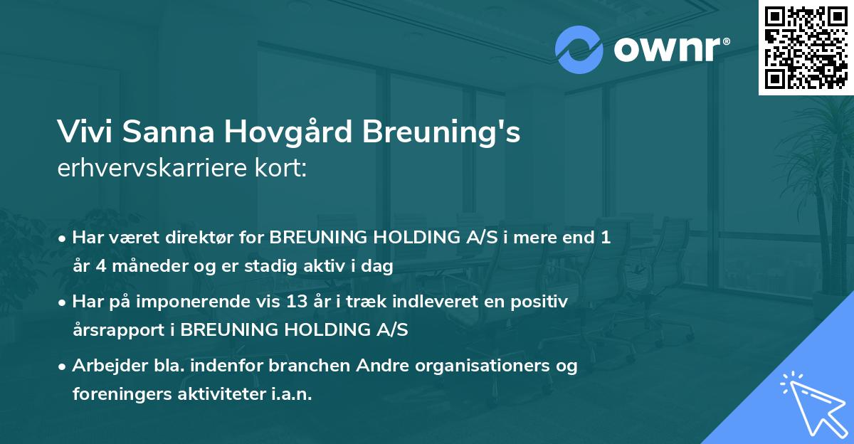 Vivi Sanna Hovgård Breuning's erhvervskarriere kort