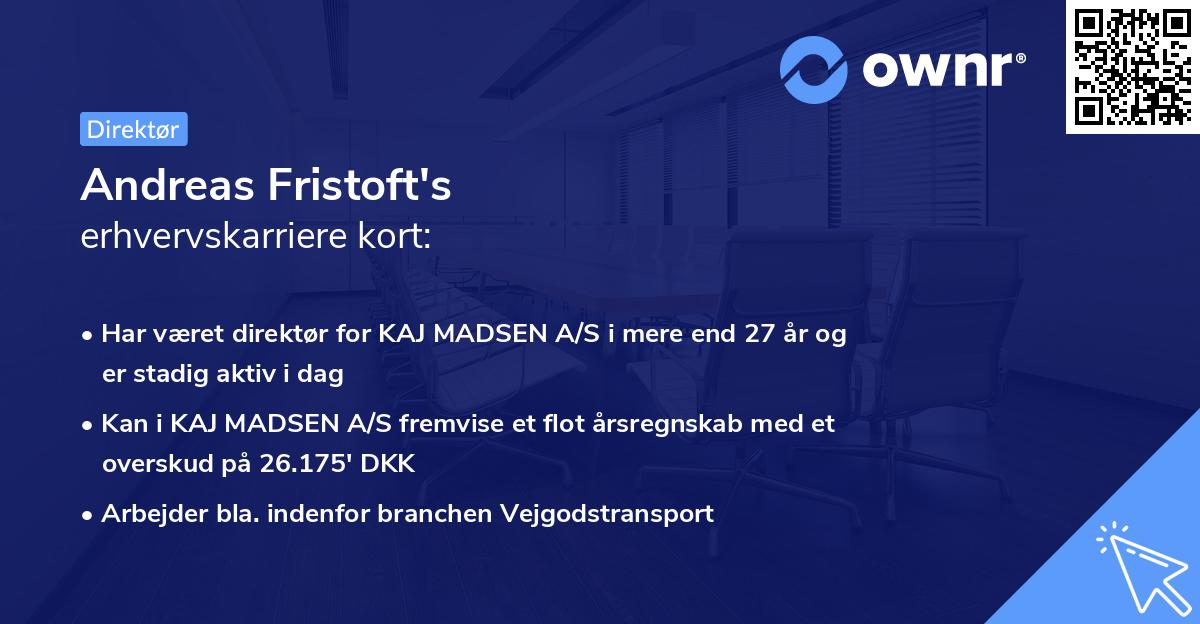 Andreas Fristoft's erhvervskarriere kort