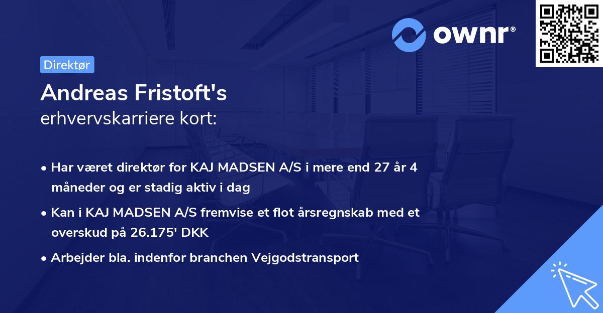Andreas Fristoft's erhvervskarriere kort