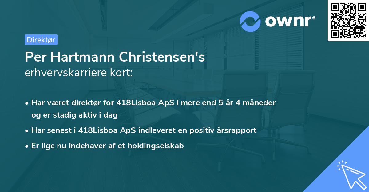 Per Hartmann Christensen's erhvervskarriere kort