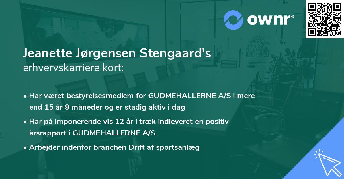 Jeanette Jørgensen Stengaard's erhvervskarriere kort