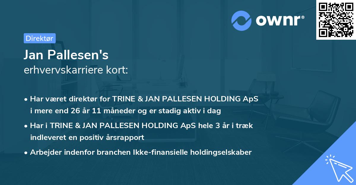 Jan Pallesen's erhvervskarriere kort