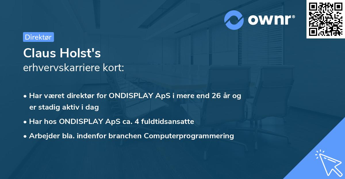 Claus Holst's erhvervskarriere kort