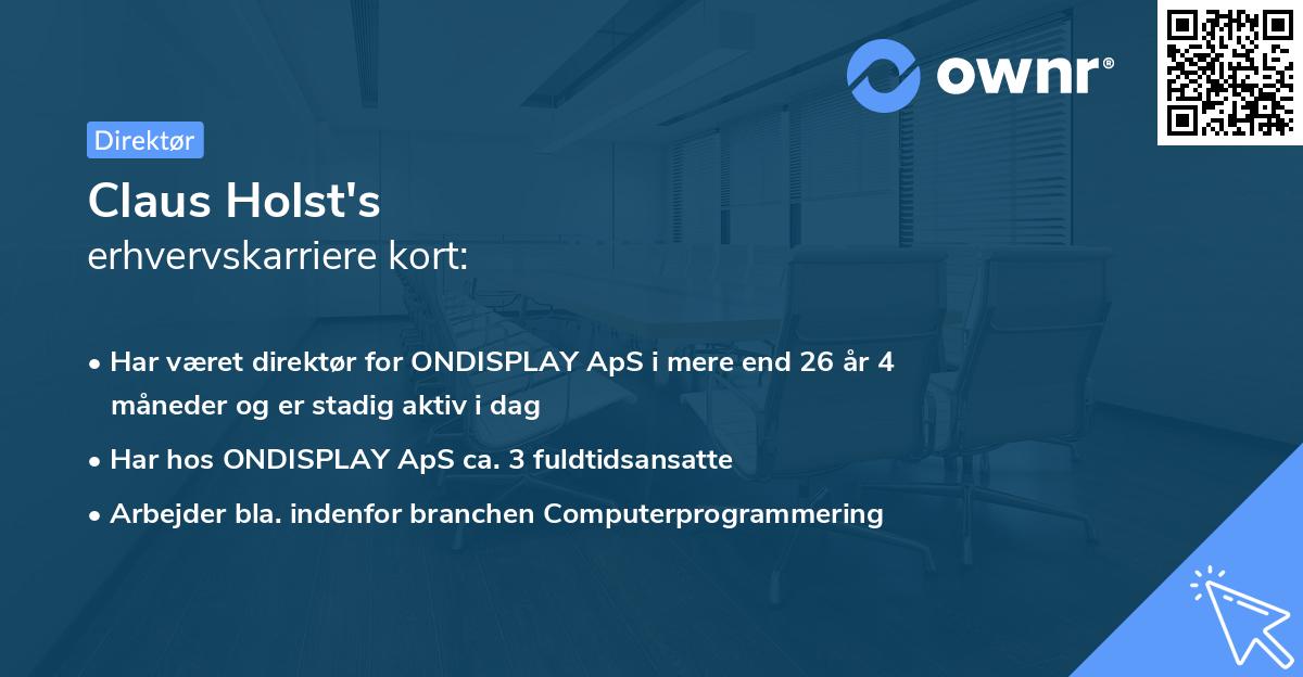Claus Holst's erhvervskarriere kort