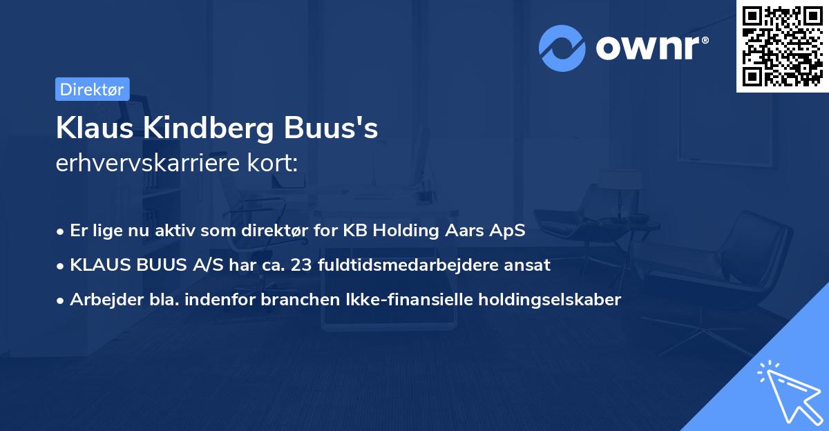 Klaus Kindberg Buus's erhvervskarriere kort