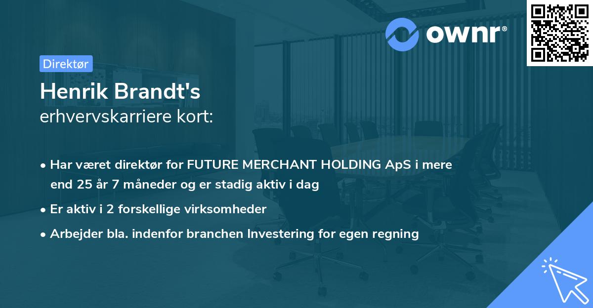 Henrik Brandt's erhvervskarriere kort