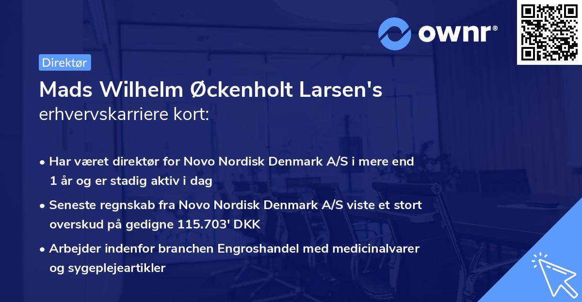 Mads Wilhelm Øckenholt Larsen's erhvervskarriere kort