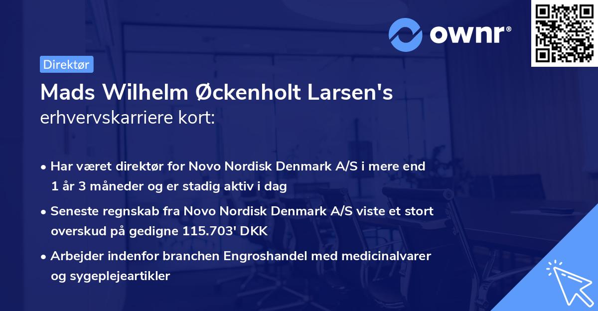 Mads Wilhelm Øckenholt Larsen's erhvervskarriere kort