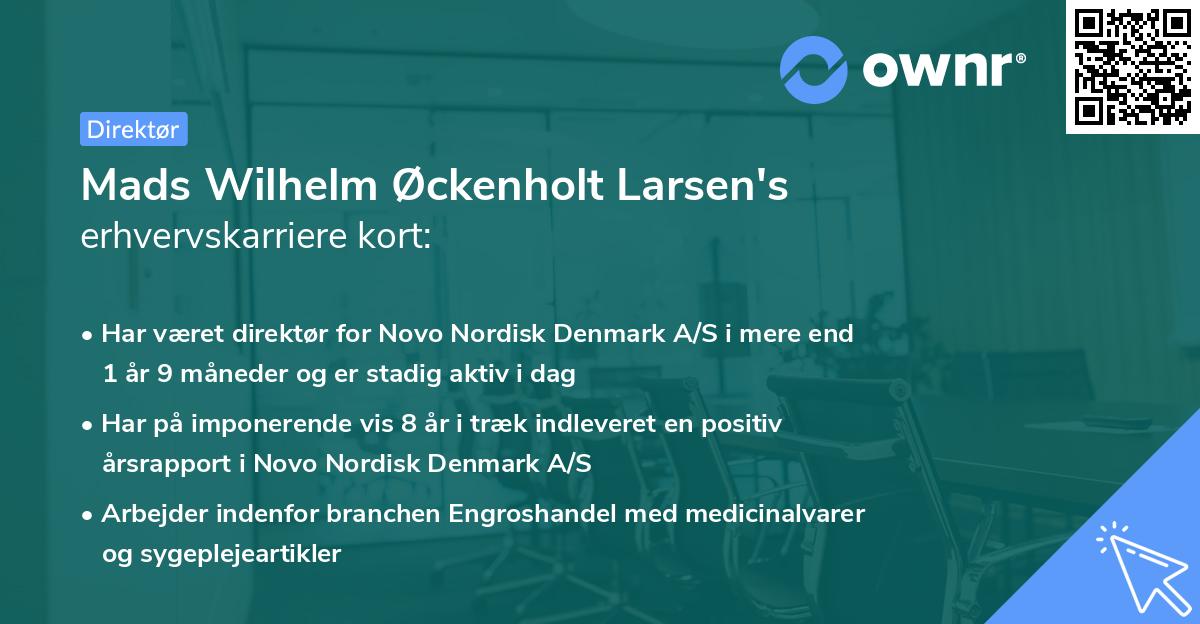 Mads Wilhelm Øckenholt Larsen's erhvervskarriere kort