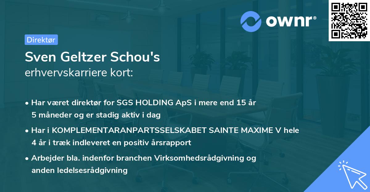 Sven Geltzer Schou's erhvervskarriere kort