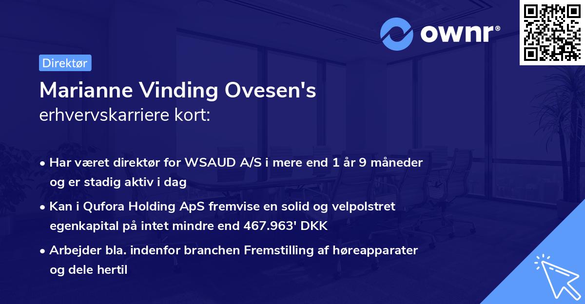 Marianne Vinding Ovesen's erhvervskarriere kort