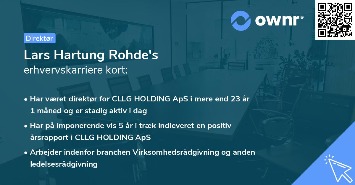Lars Hartung Rohde's erhvervskarriere kort