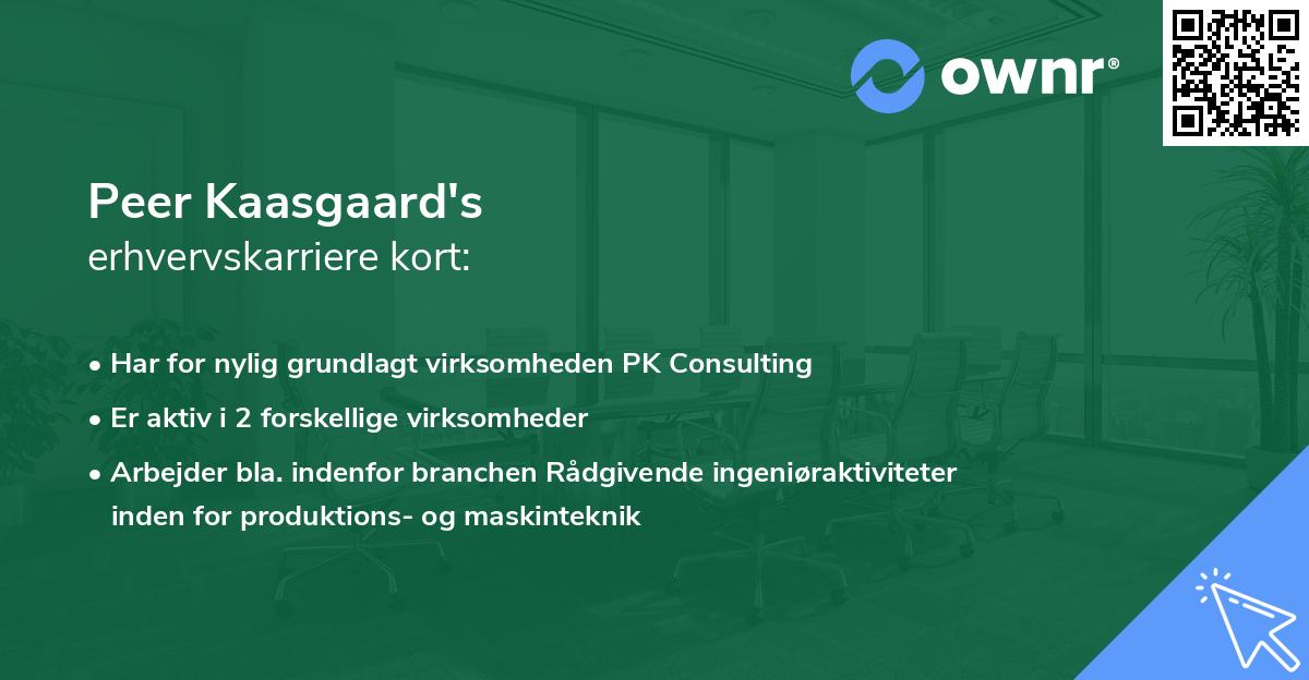 Peer Kaasgaard's erhvervskarriere kort