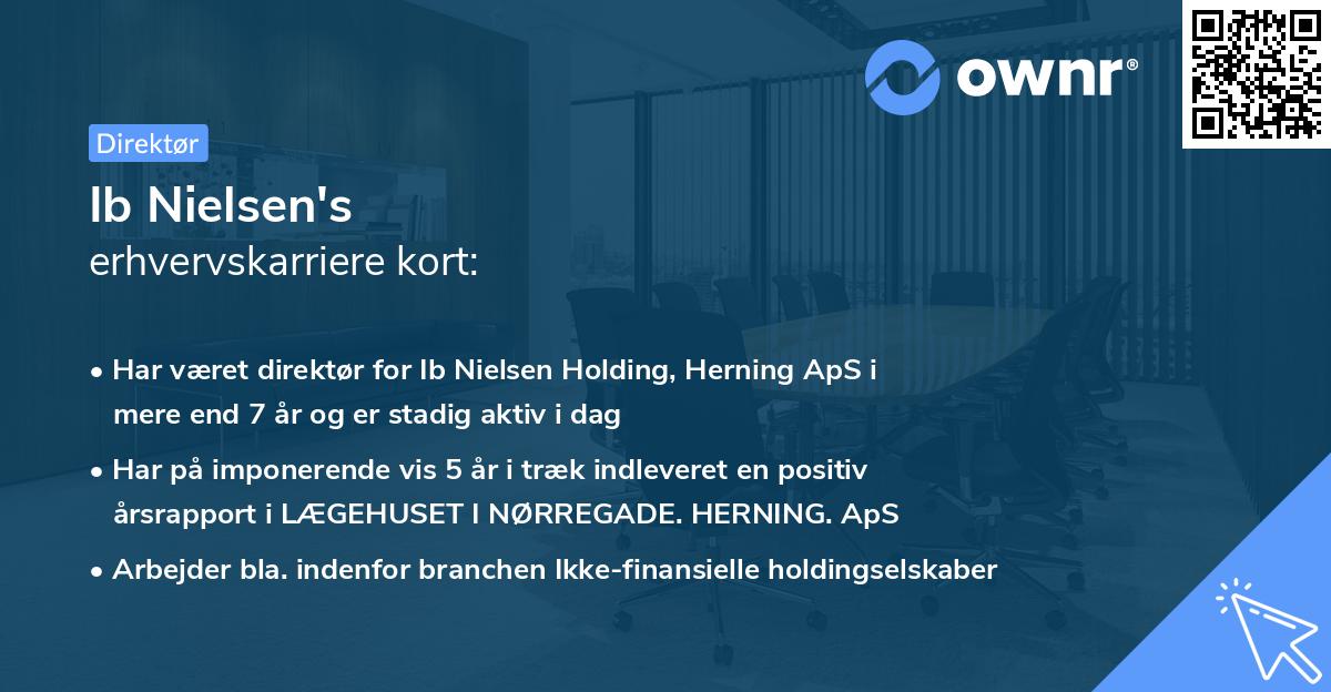 Ib Nielsen's erhvervskarriere kort