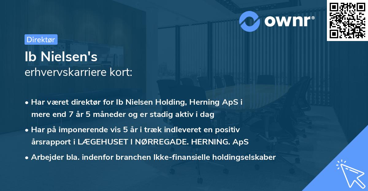 Ib Nielsen's erhvervskarriere kort