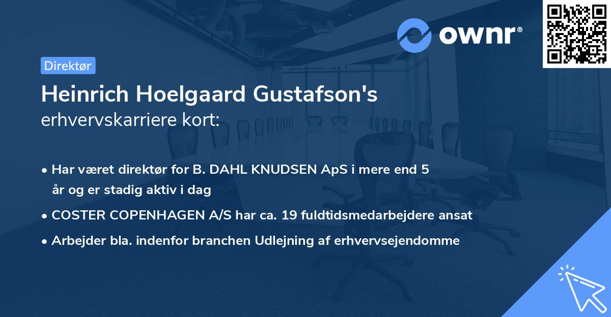Heinrich Hoelgaard Gustafson's erhvervskarriere kort