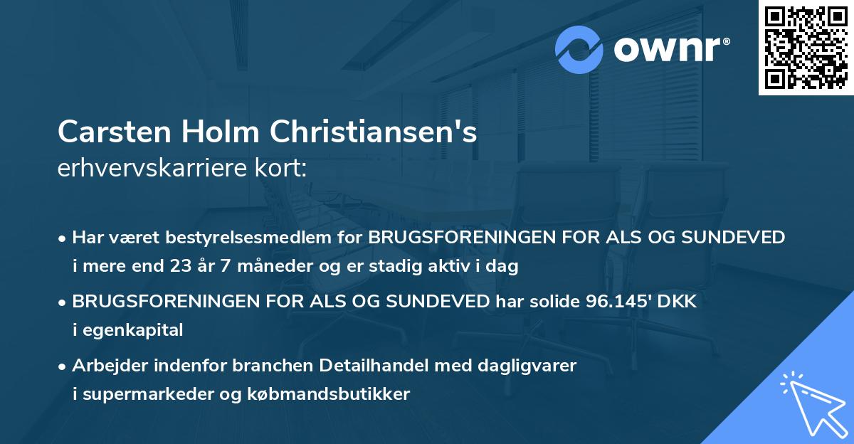 Carsten Holm Christiansen's erhvervskarriere kort