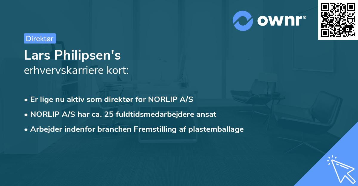 Lars Philipsen's erhvervskarriere kort