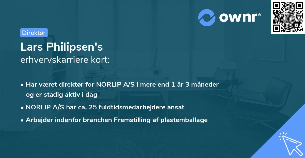Lars Philipsen's erhvervskarriere kort