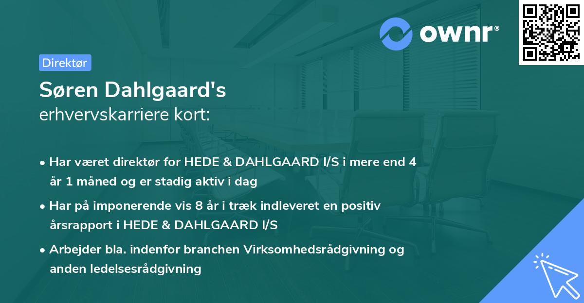 Søren Dahlgaard's erhvervskarriere kort