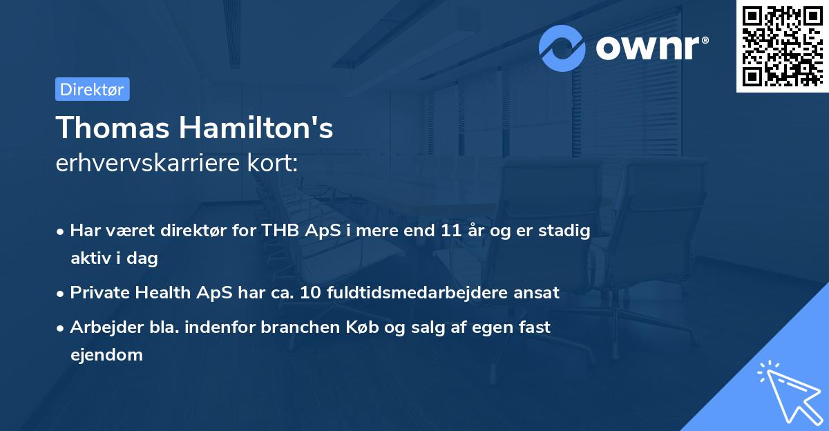 Thomas Hamilton's erhvervskarriere kort