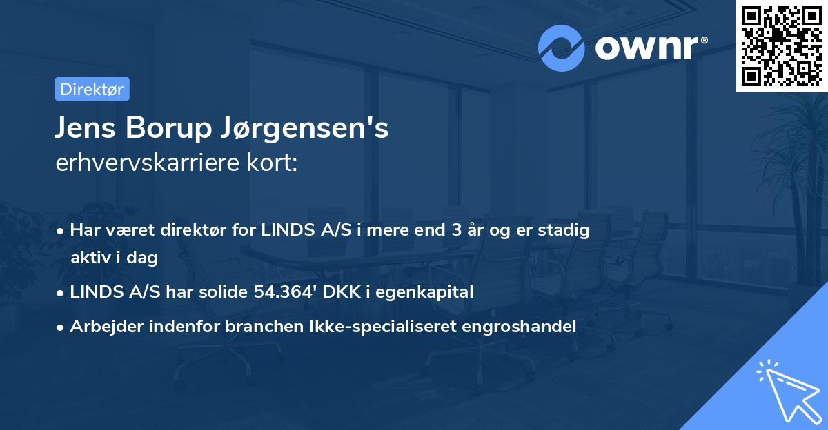 Jens Borup Jørgensen's erhvervskarriere kort