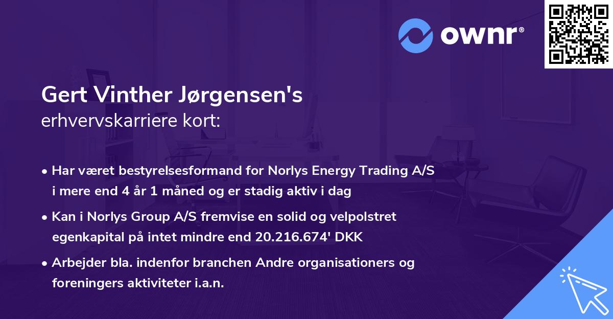 Gert Vinther Jørgensen's erhvervskarriere kort