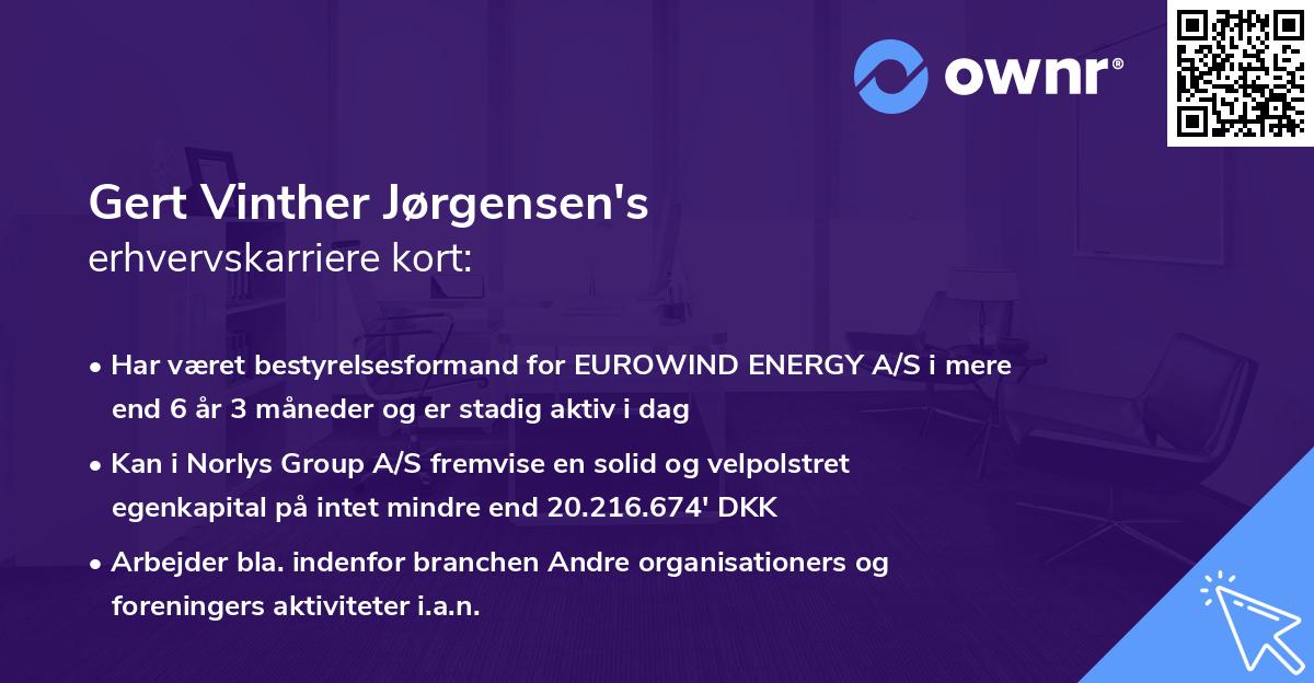 Gert Vinther Jørgensen's erhvervskarriere kort