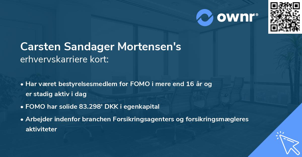 Carsten Sandager Mortensen's erhvervskarriere kort