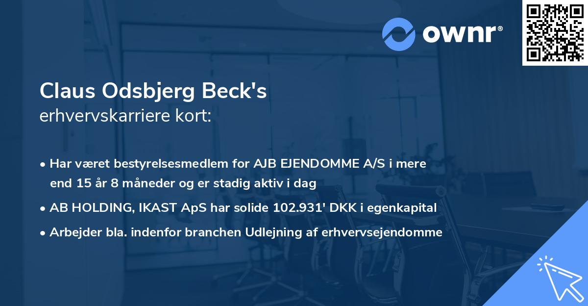Claus Odsbjerg Beck's erhvervskarriere kort