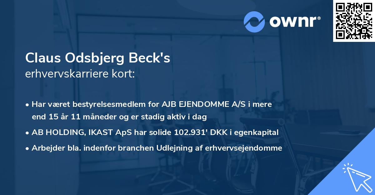 Claus Odsbjerg Beck's erhvervskarriere kort