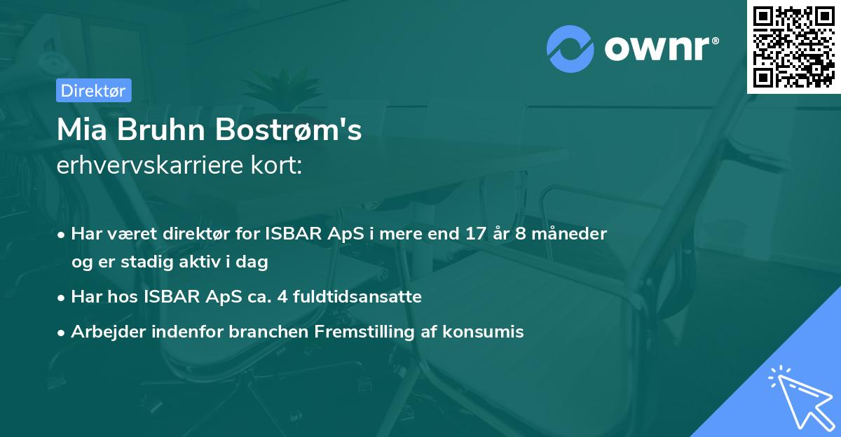 Mia Bruhn Bostrøm's erhvervskarriere kort