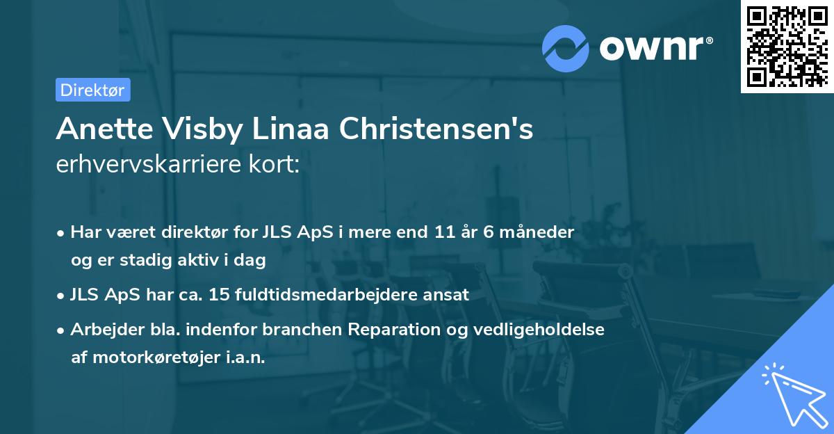 Anette Visby Linaa Christensen's erhvervskarriere kort