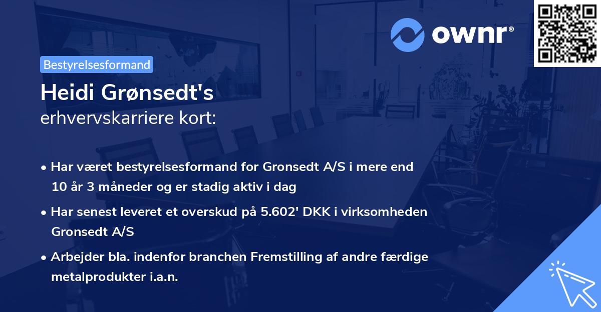 Heidi Grønsedt's erhvervskarriere kort