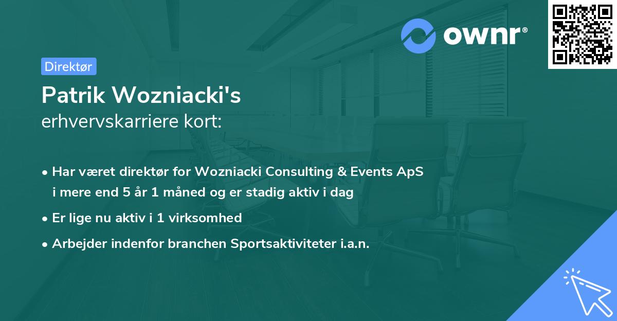 Patrik Wozniacki's erhvervskarriere kort